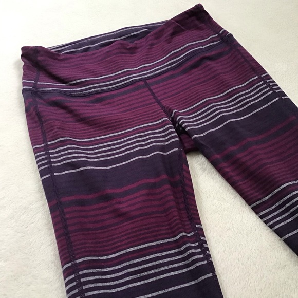 Athleta Purple Stripe Chaturanga Legging Size M - Picture 4 of 12